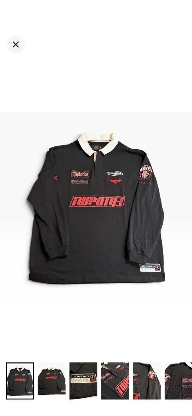Jordan Rugby Polo embroidered . NEW. Small. Black HF9323-010